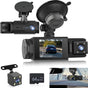 WiFi Car Dash Cam - 3-Channel Wireless Camera with App, Front, Interior, and Rear Cameras, Full HD 1080p, V1188-MS-313-0024
