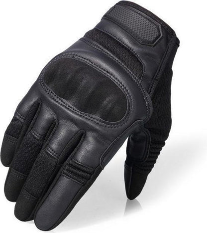Breathable motorcycle gloves - Black - PU leather - Motorcycling gloves - Size XL - Touchscreen compatible - V1188-MS-313-0025