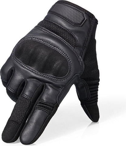 Breathable motorcycle gloves - Black - PU leather - Motorcycling gloves - Size XL - Touchscreen compatible - V1188-MS-313-0025