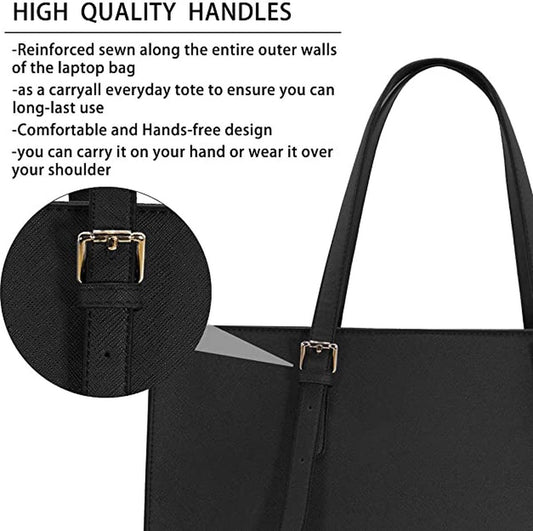 Wrapped Delights - Women's Large Black Shopper Handbag, Leather Shoulder Bag, Work Bag, Large Laptop Bag, V1188-MS-313-0029