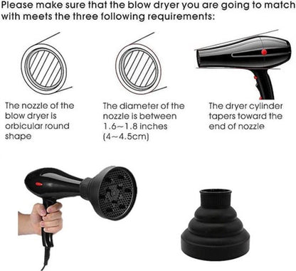 Universal Hair Dryer Diffuser Nozzle - Universal Silicone for Curls, Universal for Brushes V1188-MS-313-0030
