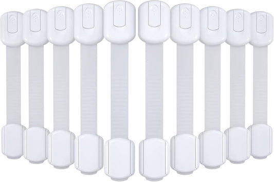 Mogi Products - Child Locks - 10 Pieces - For Cabinets and Drawers - Cabinet Safety - Safety Locks - Adhesive V1188-MS-313-0044