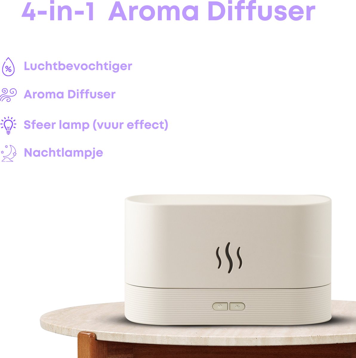 Boostiv Aroma Diffuser - Humidifier - Aromatherapy - Flame Effect - Aroma Diffuser V1188-MS-313-0047
