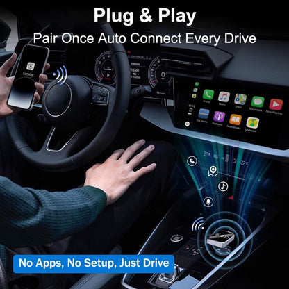 3-in-1 Wireless CarPlay Mirror Link Adapter (version 2026) compatible with iPhone/Apple/Android: automatic V1188-MS-313-0048