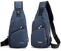 Fanny pack - Shoulder bag - With USB charging port - Men's - Chest bag - Anti-theft - Blue V1188-MS-313-0052