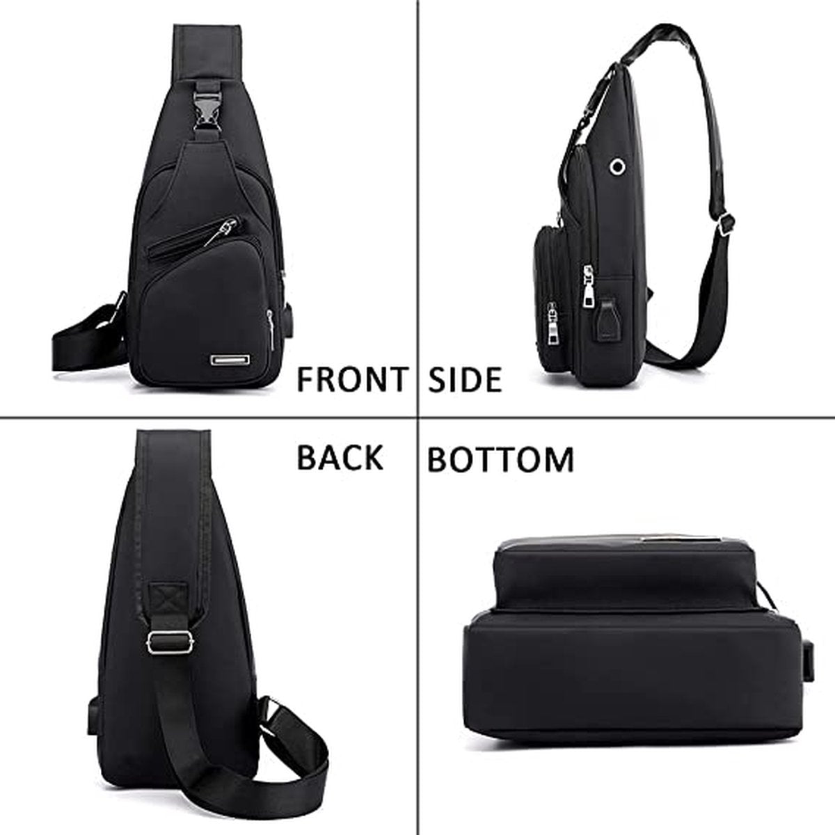 Fanny pack - Shoulder bag - With USB charging port - Men's - Chest bag - Anti-theft - Blue V1188-MS-313-0052