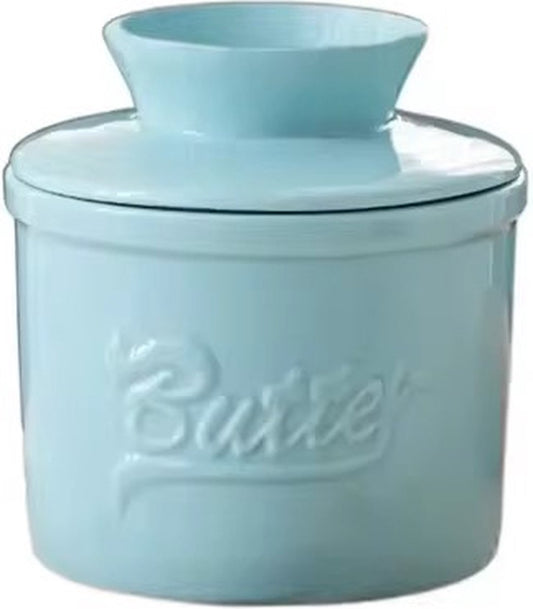Blue Butter Bell - Butter Dish - Water-Cooled Butter Dish with Water Line - Ceramic Butter Dome for Spreading V1188-MS-313-0055