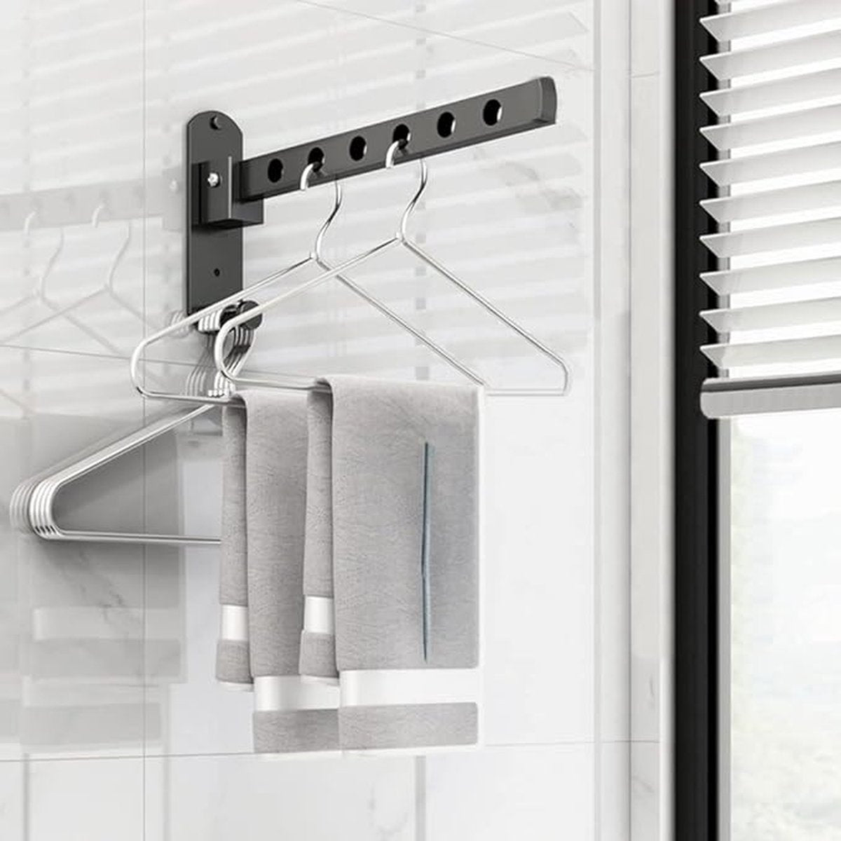 Wall-mounted clothesline - Wasrek - Clothesline - Wall-mounted clothesline - Foldable wall-mounted V1188-MS-313-0059