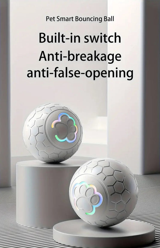 Interactive Dog Toy - Self-Rolling Dog Ball - Durable Automatic Dog Ball, Light Grey - 5.6 cm V1188-MS-313-0062