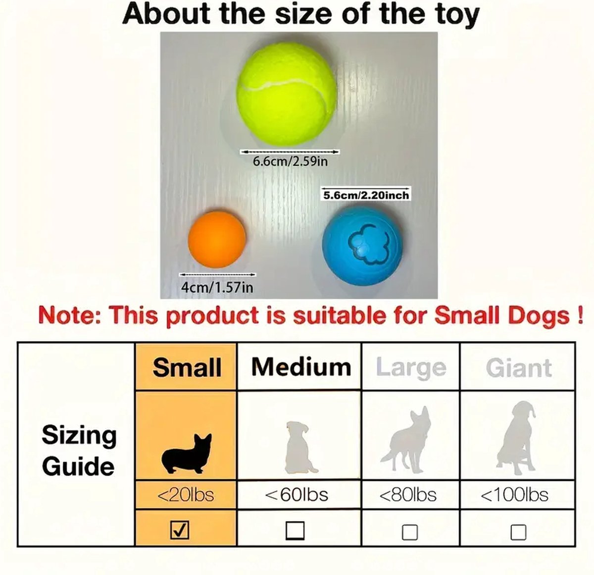 Interactive Dog Toy - Self-Rolling Dog Ball - Durable Automatic Dog Ball, Light Grey - 5.6 cm V1188-MS-313-0062