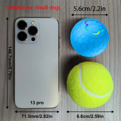Interactive Dog Toy - Self-Rolling Dog Ball - Durable Automatic Dog Ball, Light Grey - 5.6 cm V1188-MS-313-0062