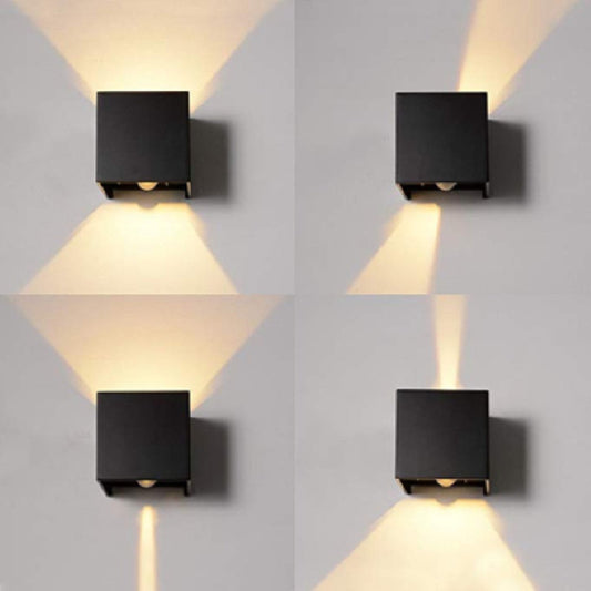 Wall light - cube lamp - Outdoor lamp - for indoor and outdoor use - black - industrial - LED lamp - 10x10 cm V1188-MS-313-0070