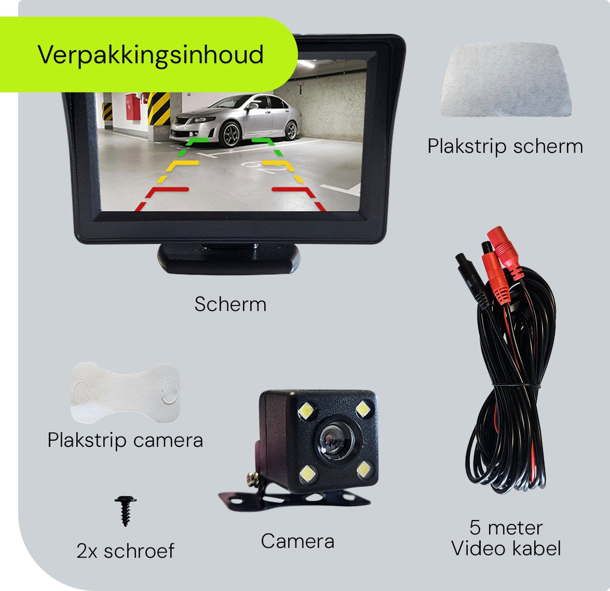 Procar ARC1 HD Parking Backup Camera + 4.3-inch TFT LCD Monitor - Black V1188-MS-313-0071