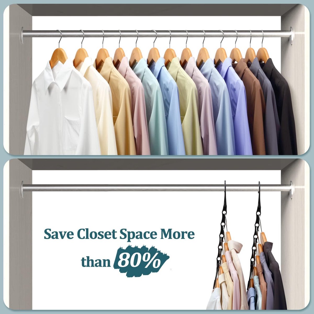 Magic Pendants 6-Piece Set - Space-Saving Hangers - Space-Saving Pendant Organizer for Closet - Multi-Pendant V1188-MS-313-0085