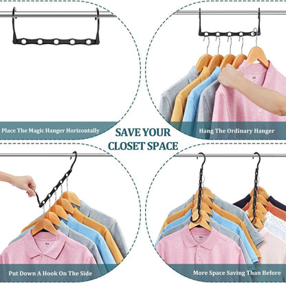 Magic Pendants 6-Piece Set - Space-Saving Hangers - Space-Saving Pendant Organizer for Closet - Multi-Pendant V1188-MS-313-0085