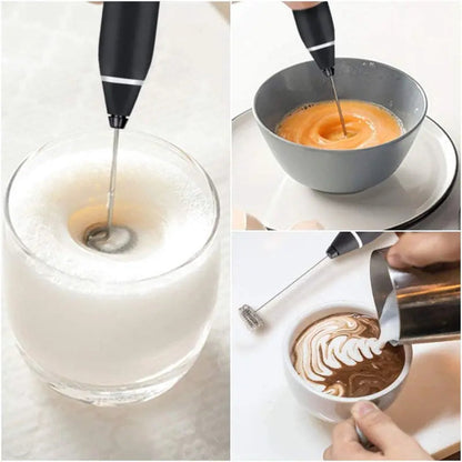 2-in-1 Electric Coffee Frother, USB Rechargeable, Egg Beater, Keep Mixer, Black V1188-MS-313-0086