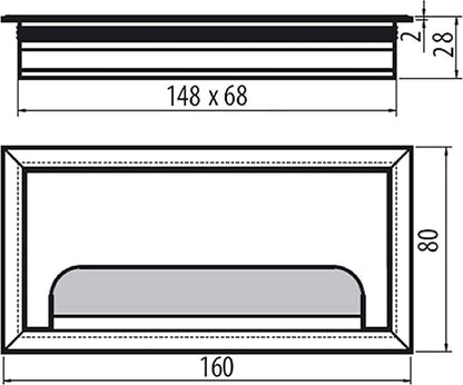 Noble Cable Grommet - Black Aluminum - Rectangle - Desk Cable Tray - Cable Hole with Brush Closure - Cable V1188-MS-313-0087