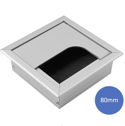 Noble Desk Cable Management System - Square - Desk Cable Management System - Cable Hole with Brush Closure - V1188-MS-313-0089