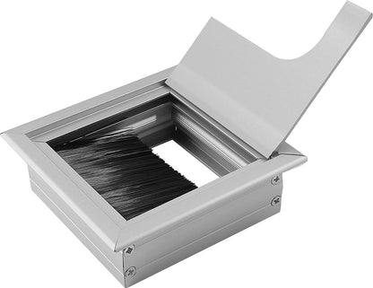 Noble Desk Cable Management System - Square - Desk Cable Management System - Cable Hole with Brush Closure - V1188-MS-313-0089