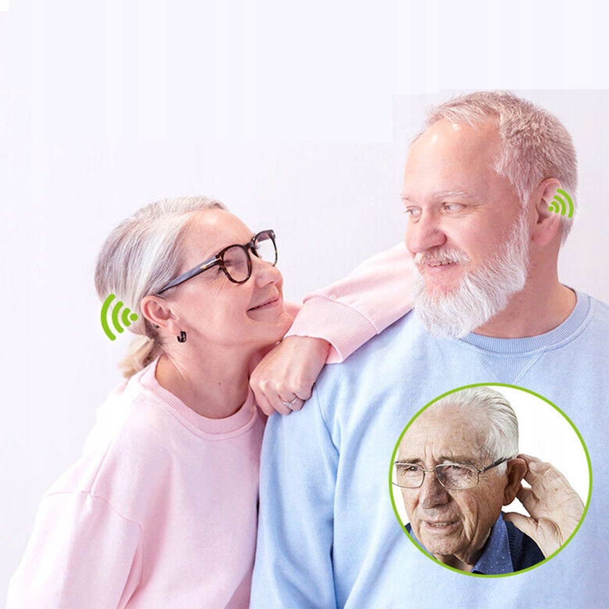 Digital hearing aid - Behind-the-ear sound collector - Rechargeable - Sound amplification - Intelligent noise V1188-MS-313-0090