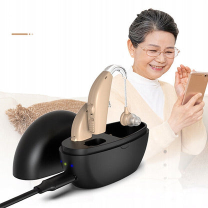 Digital hearing aid - Behind-the-ear sound collector - Rechargeable - Sound amplification - Intelligent noise V1188-MS-313-0090