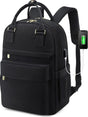 Backpack - Backpack - Ladies - Girls - Women - Laptop - Schoolbag - Work - School - Waterproof - USB - Black V1188-MS-313-0104