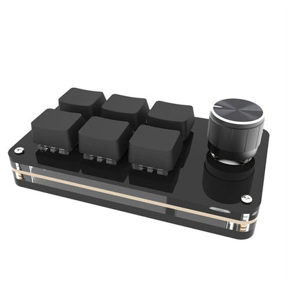 Mini 6-button keyboard, programmable keys, customizable shortcuts, mechanical USB keyboard V1188-MS-313-0109