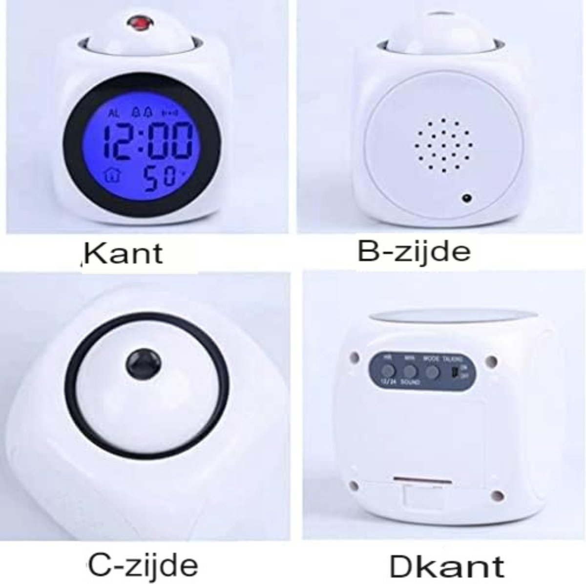 Clock radio with projection - Digital clock radio - Digital clock radio - Wit V1188-MS-313-0112