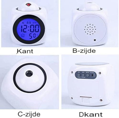 Clock radio with projection - Digital clock radio - Digital clock radio - Wit V1188-MS-313-0112