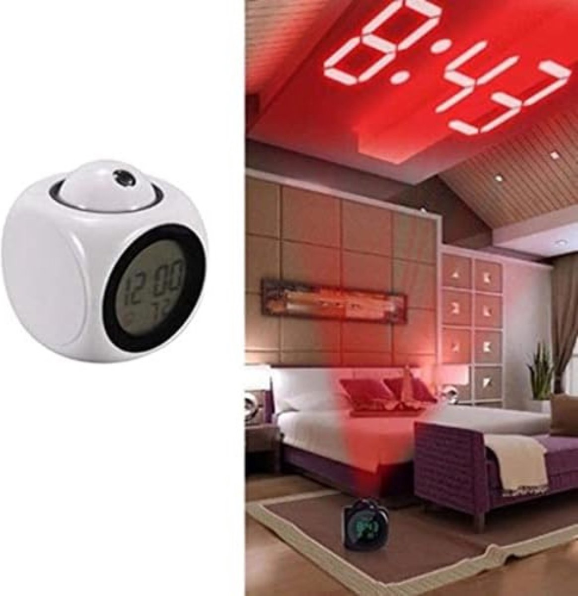 Clock radio with projection - Digital clock radio - Digital clock radio - Wit V1188-MS-313-0112