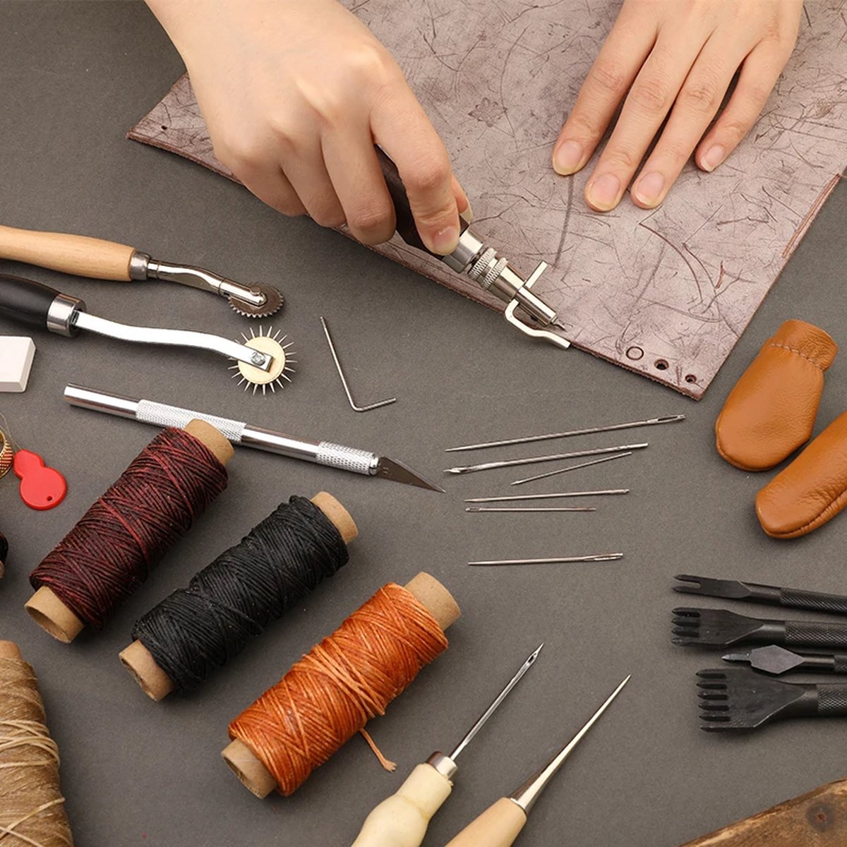 ShopEighty8 - Leather - Leather Processing - Leatherworking Tools - Professional Leather Craft Tool Set - V1188-MS-313-0114