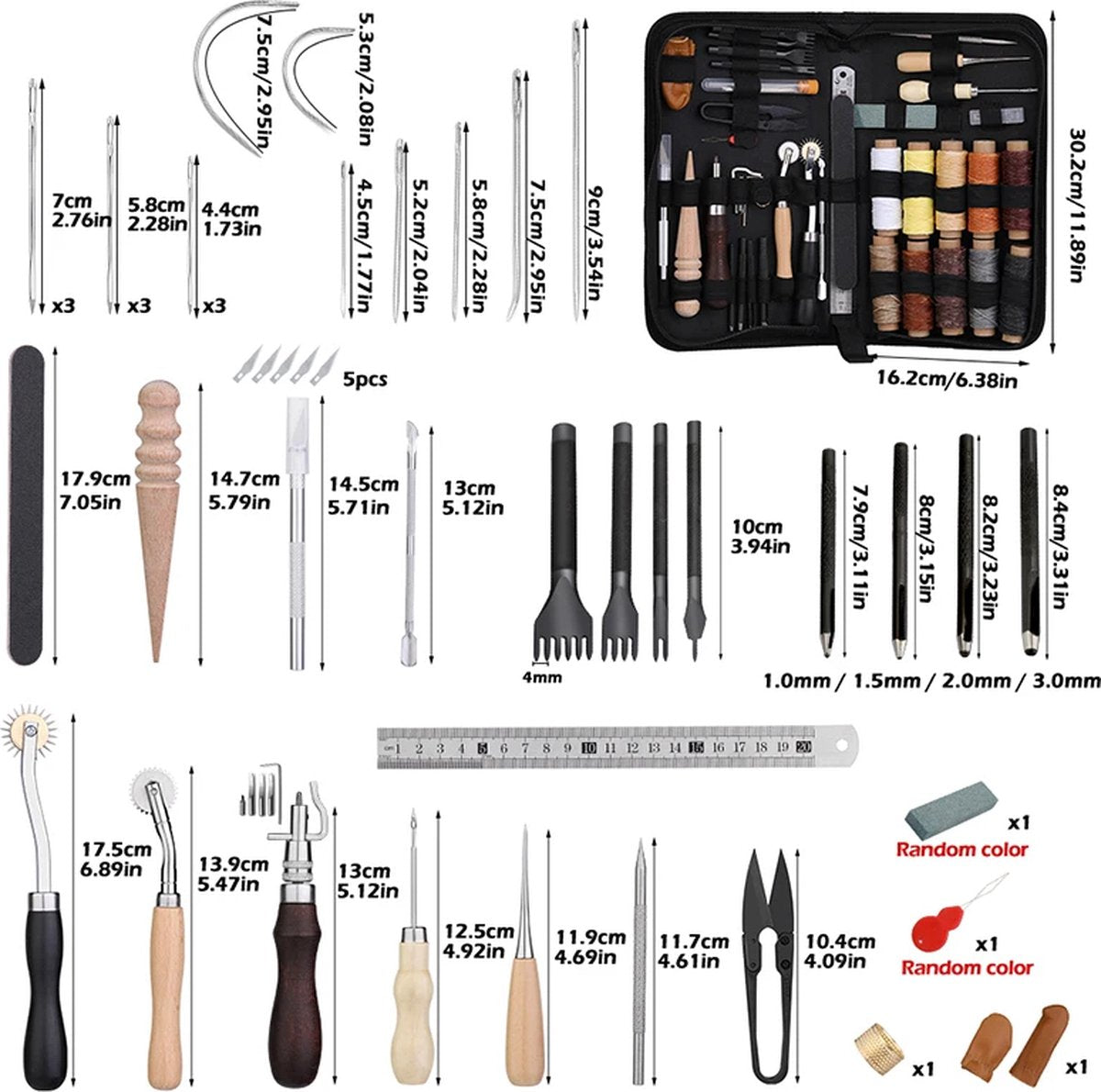 ShopEighty8 - Leather - Leather Processing - Leatherworking Tools - Professional Leather Craft Tool Set - V1188-MS-313-0114