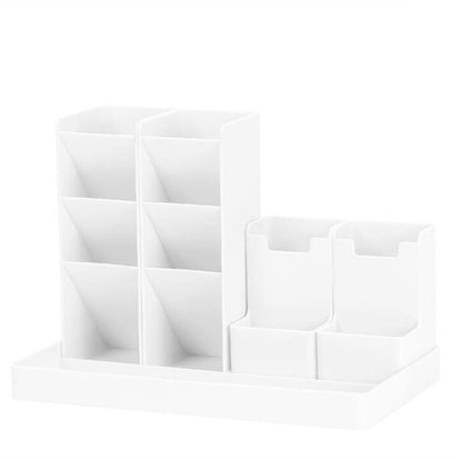 13-Compartment Pencil Holder - Desk Organizer - Pencil Holder - Office Accessories -White V1188-MS-313-0121