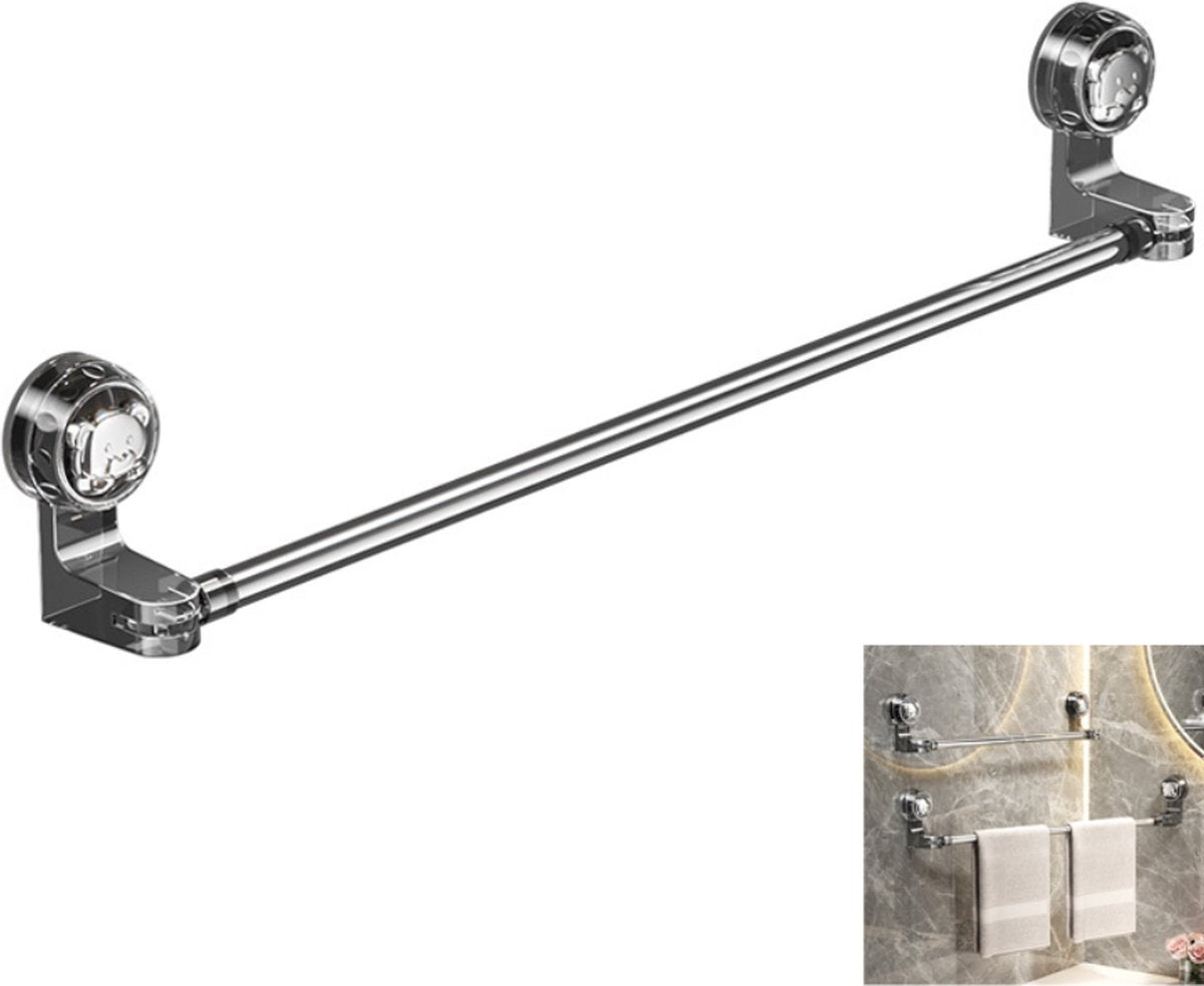 Extendable towel rail 30-60 cm - Bathroom towel rack - Suction cup towel rack without end caps - For V1188-MS-313-0122
