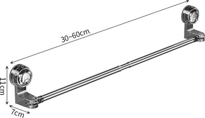 Extendable towel rail 30-60 cm - Bathroom towel rack - Suction cup towel rack without end caps - For V1188-MS-313-0122