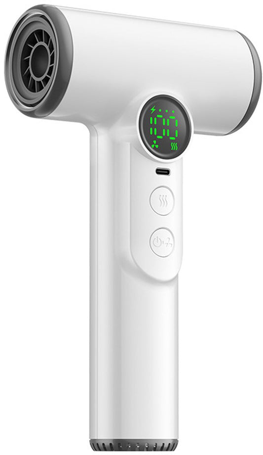 Professional cordless hair dryer - 3 speeds and 3 temperatures, USB rechargeable battery, 200W, portable with V1188-MS-313-0128
