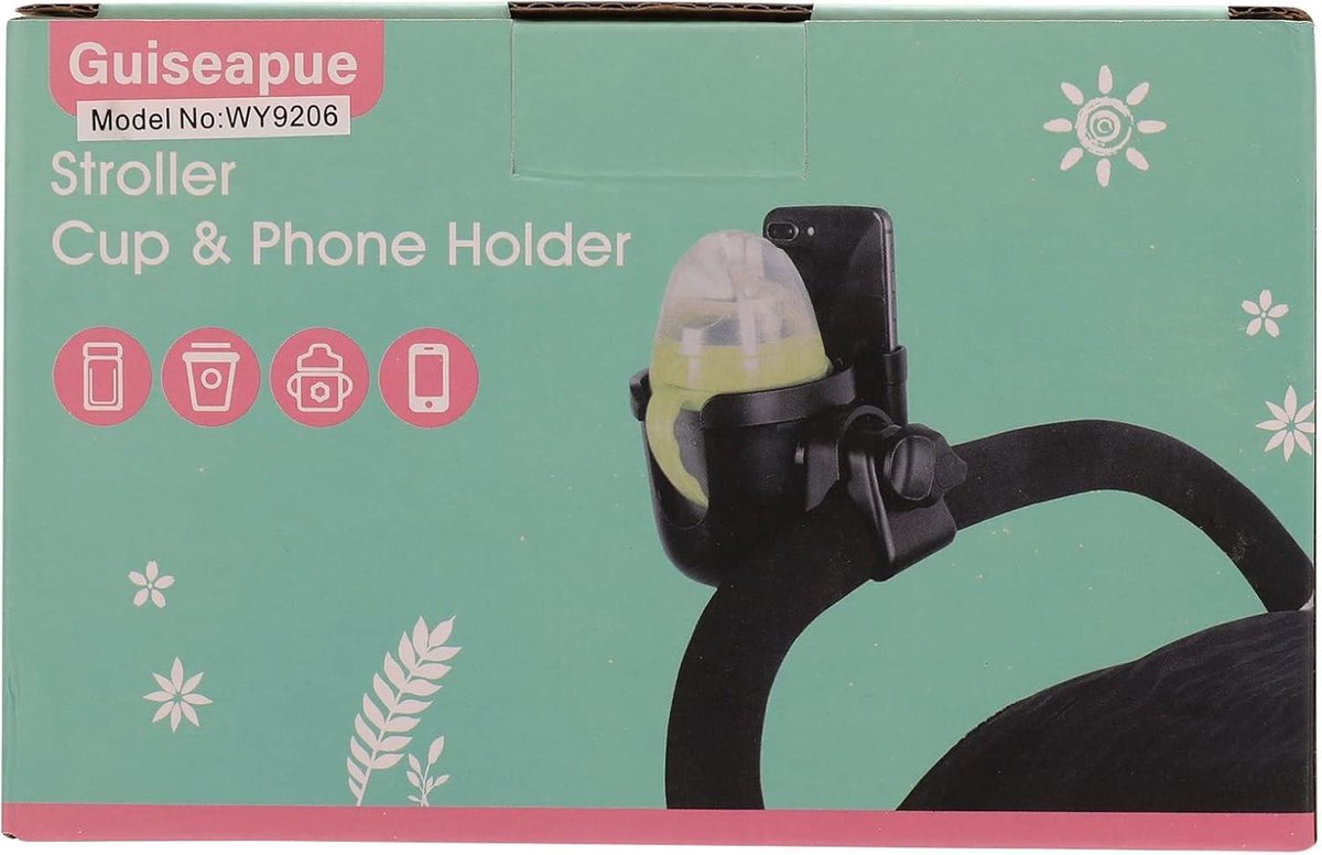 Stroller cup holder, universal stroller/pram cup holder, baby stroller organizer, drink and coffee cup holder V1188-MS-313-0130