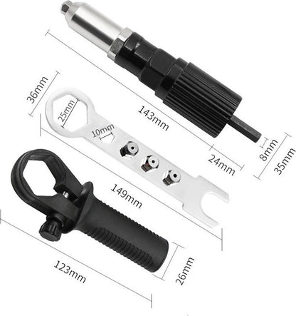 Pop rivet pliers - Cordless drill - Blind rivet pliers - for cordless drill - Pop rivet pliers set - Rivet V1188-MS-313-0132