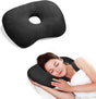 Curved side pillow - Ear holes - Adjustable cotton/polyester - Machine washable - Suitable for pierced ears - V1188-MS-313-0136