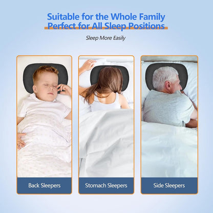Curved side pillow - Ear holes - Adjustable cotton/polyester - Machine washable - Suitable for pierced ears - V1188-MS-313-0136