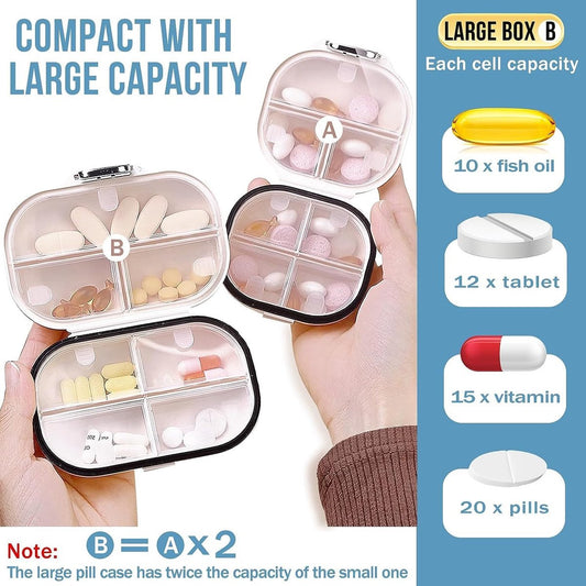7-Day Pill Organizer, 2-Piece Set - 7-Compartment Pill Organizer - Airtight Medicine Box - Groot+ Klein - V1188-MS-313-0144