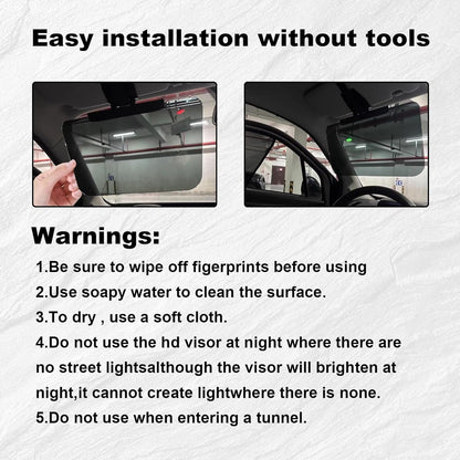 Car Sunshade - Universal - Polarized Anti-Glare - Sun Visor Extension - Powerful Light Blocking - Anti-Glare V1188-MS-313-0154
