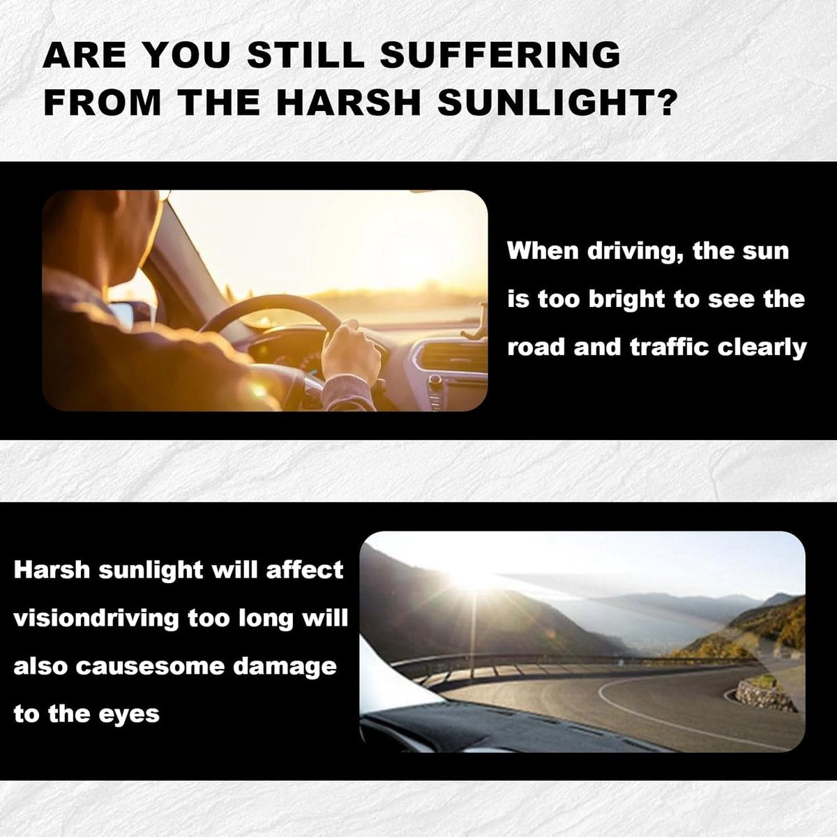 Car Sunshade - Universal - Polarized Anti-Glare - Sun Visor Extension - Powerful Light Blocking - Anti-Glare V1188-MS-313-0154