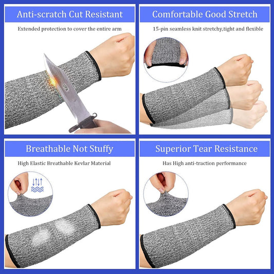 3 pairs of arm protectors for thin skin and bruises, cut-resistant forearm sleeves, level 5 burn protection V1188-MS-313-0174