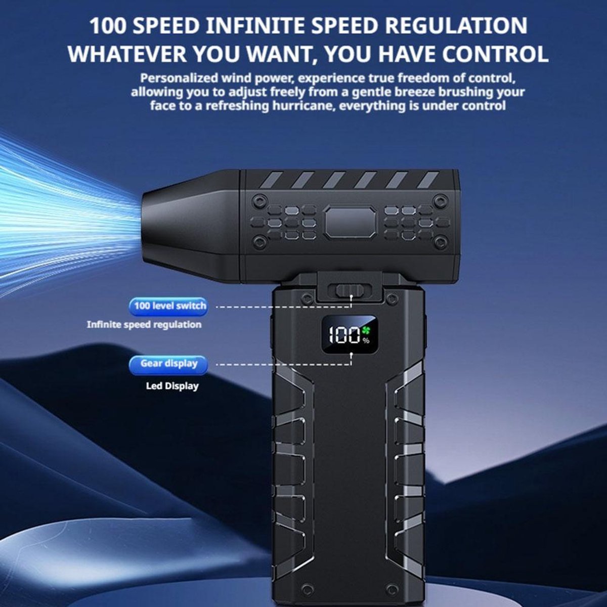 Mini electric turbo jet at 160,000 rpm, wind speed: 52 m/s V1188-MS-313-0176