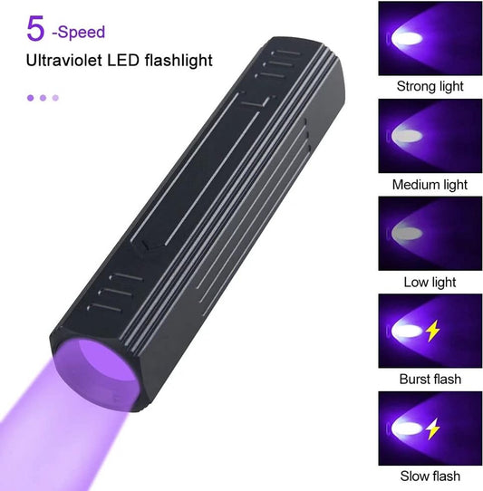 UV Flashlight - Professional UV Lamp - Black Light - 365 nm - Black Filter - Rechargeable - For curing V1188-MS-313-0196