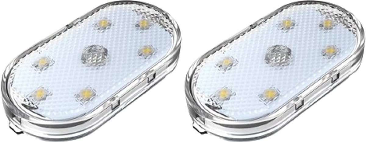 Set of 2 LED car interior lights, 7-color ambient lighting, USB rechargeable reading lights, portable V1188-MS-313-0201