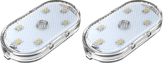 Set of 2 LED car interior lights, 7-color ambient lighting, USB rechargeable reading lights, portable V1188-MS-313-0201