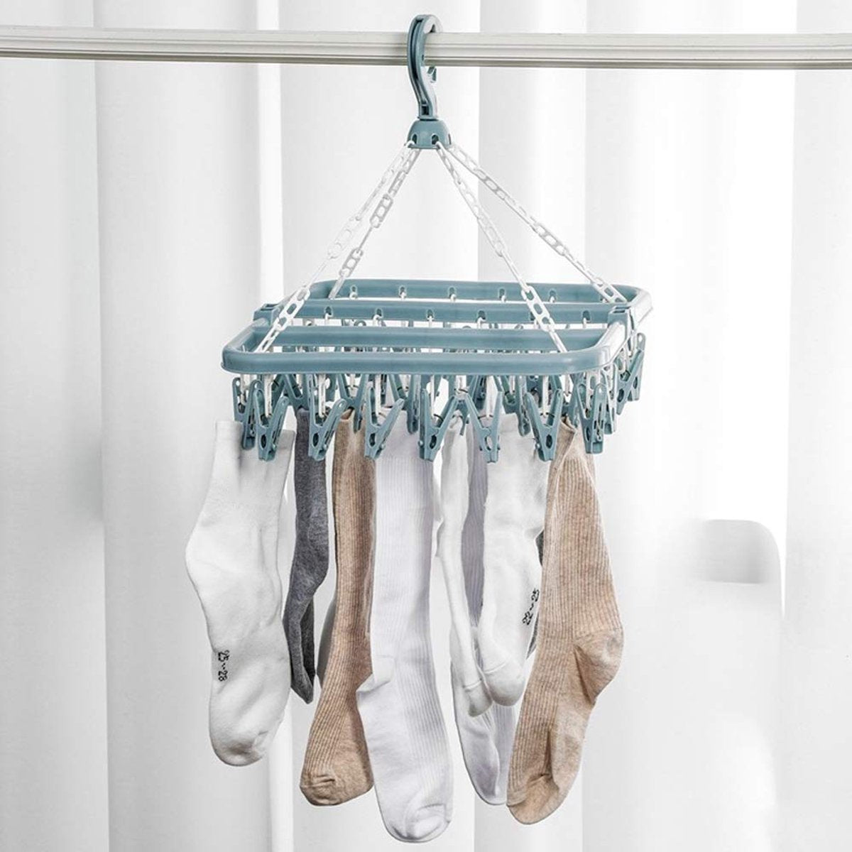Sock Dryer - Clothesline - 32 Clips - Sock Hanger - Wasrek - Wasrek - Carousel - Drying Carousel - Clothes V1188-MS-313-0205
