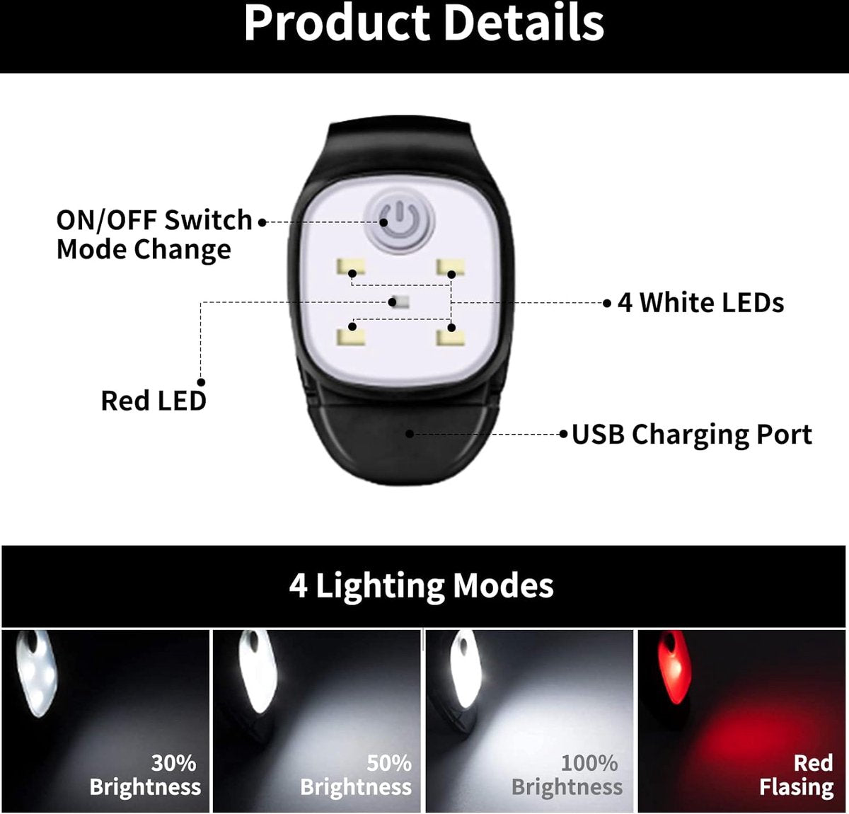Running light - Chest lamp - Running chest lamp - Chest walker - USB rechargeable V1188-MS-313-0208